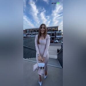 Bandage Blush Pink Long Sleeve Dress